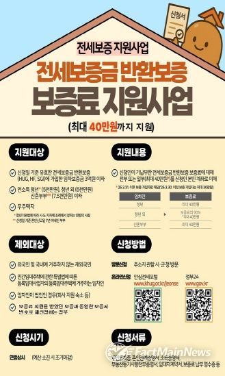 전세보증금 반환보증 보증표 지원사업 포스터