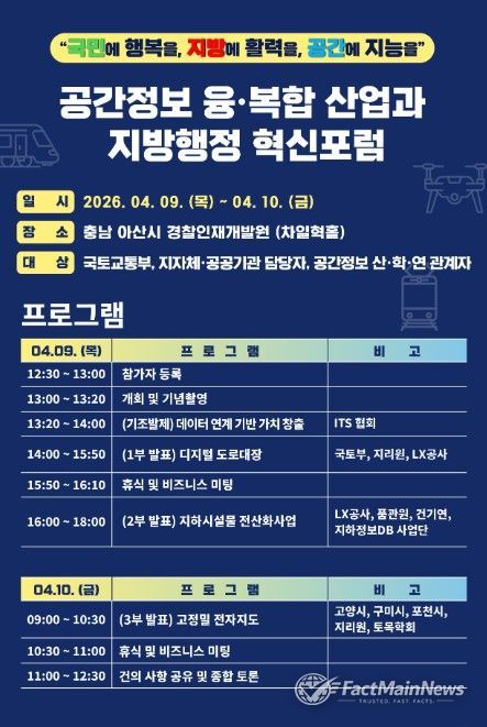 '공간정보 융·복합 산업과 지방행정 혁신포럼'
<p> </p>
<p>포스터