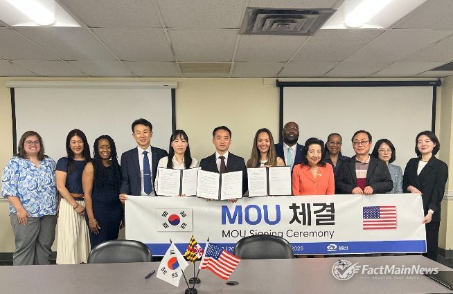 천안시가 15일(현지시각) 미국 프린스조지스 카운티에서 관내 중소기업 5개 사가 참여한 가운데 현지 바이어들과 1:1 B2B 수출 상담회를 진행하고 있다.